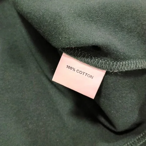 Kin Cropped Green Cotton S Hoodie With Satin-Lined Hood Drawstring - Picture 5 of 11